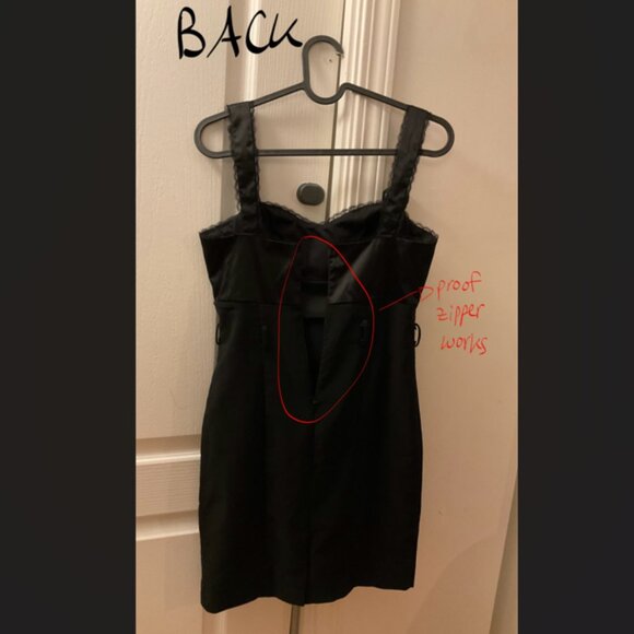 Seductions little black dress with lace trim US S - Picture 3 of 4